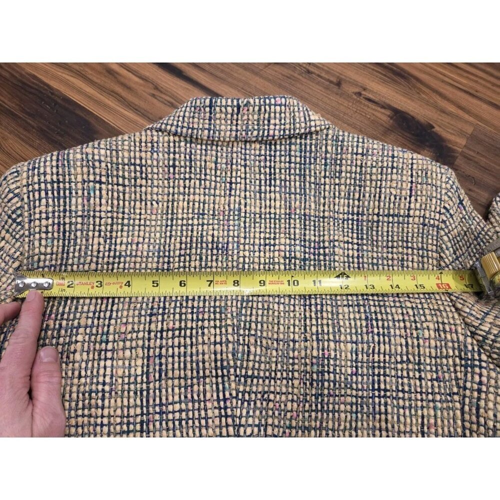 Barrie Pace Silk Tweed Blazer Women’s Size 12 Fits 8/10 Woven Jacket Made USA - Picture 11 of 13